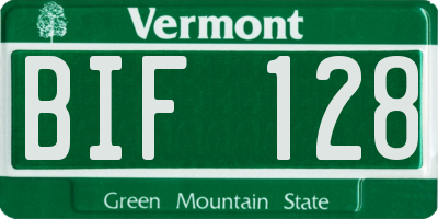 VT license plate BIF128