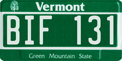 VT license plate BIF131
