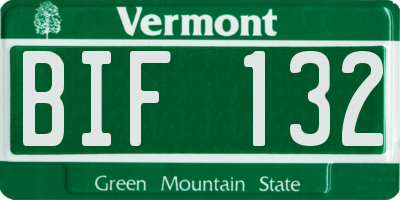 VT license plate BIF132