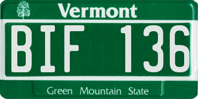 VT license plate BIF136
