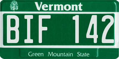 VT license plate BIF142