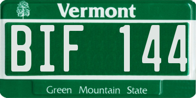 VT license plate BIF144