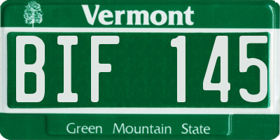 VT license plate BIF145