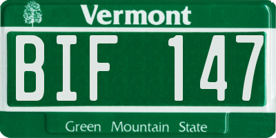 VT license plate BIF147