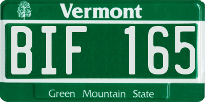 VT license plate BIF165