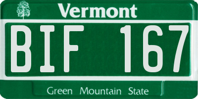VT license plate BIF167