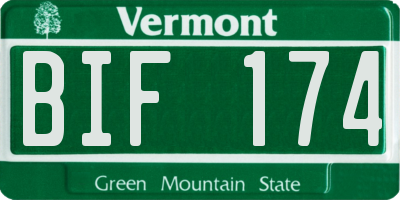 VT license plate BIF174