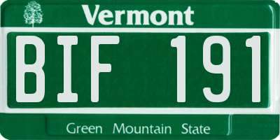 VT license plate BIF191