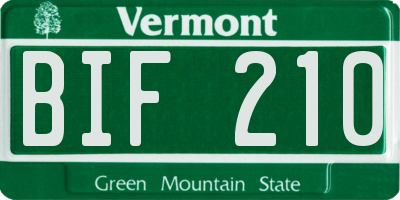 VT license plate BIF210