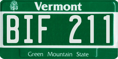 VT license plate BIF211