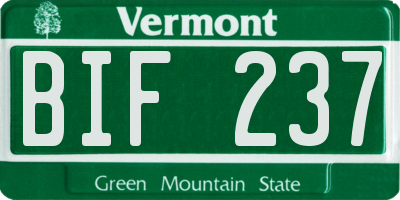 VT license plate BIF237
