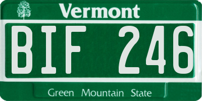 VT license plate BIF246