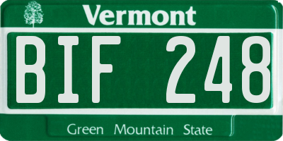 VT license plate BIF248