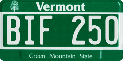 VT license plate BIF250
