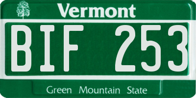VT license plate BIF253