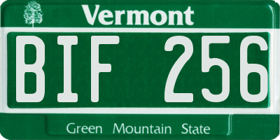 VT license plate BIF256