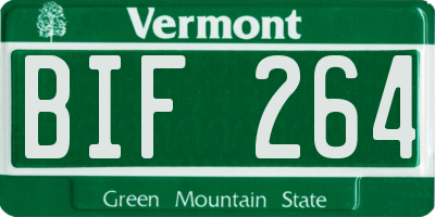 VT license plate BIF264