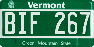 VT license plate BIF267