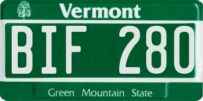 VT license plate BIF280