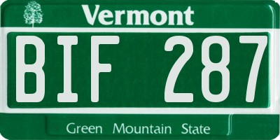 VT license plate BIF287