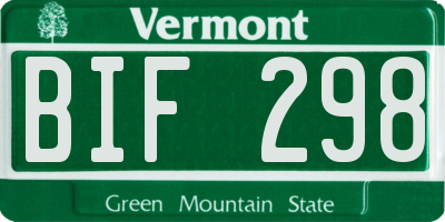 VT license plate BIF298