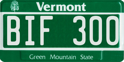 VT license plate BIF300