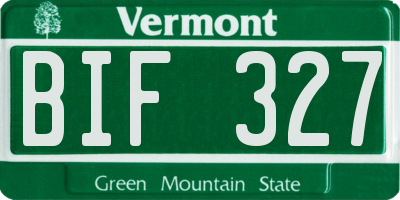 VT license plate BIF327