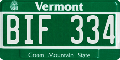 VT license plate BIF334