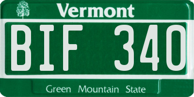 VT license plate BIF340
