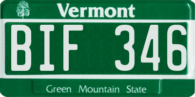 VT license plate BIF346
