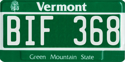 VT license plate BIF368
