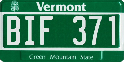 VT license plate BIF371
