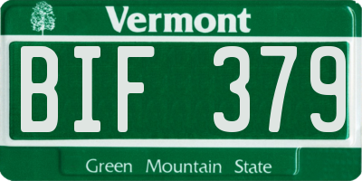 VT license plate BIF379
