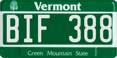 VT license plate BIF388
