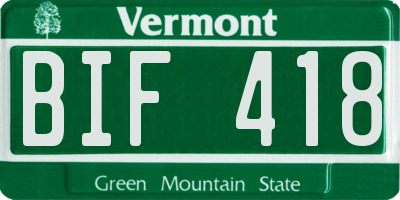 VT license plate BIF418