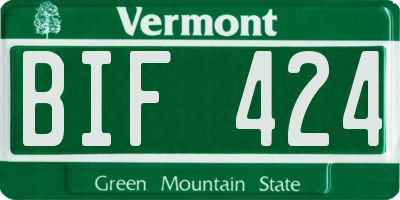 VT license plate BIF424