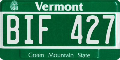 VT license plate BIF427