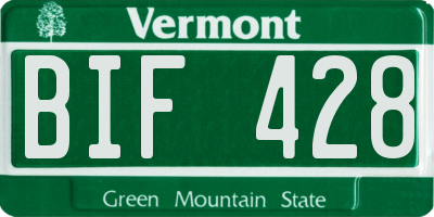 VT license plate BIF428
