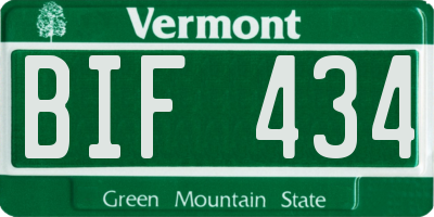 VT license plate BIF434