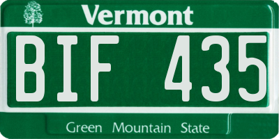 VT license plate BIF435