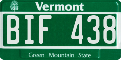 VT license plate BIF438