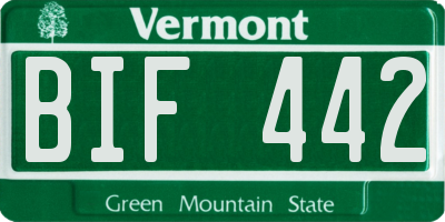 VT license plate BIF442