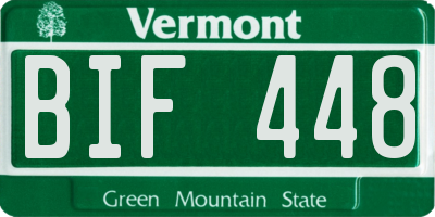 VT license plate BIF448