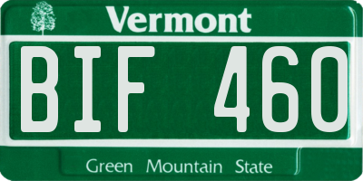 VT license plate BIF460