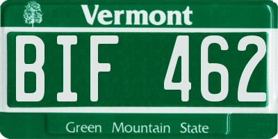 VT license plate BIF462