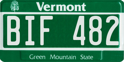 VT license plate BIF482