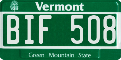 VT license plate BIF508