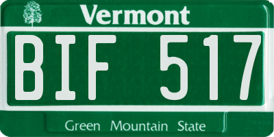 VT license plate BIF517