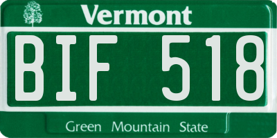 VT license plate BIF518