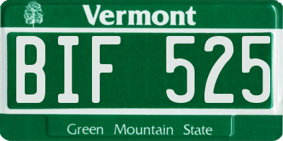 VT license plate BIF525